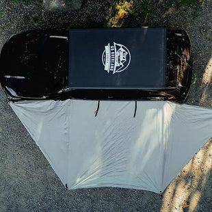 Vista dal cielo del tendalino autoportante con tenda da tetto