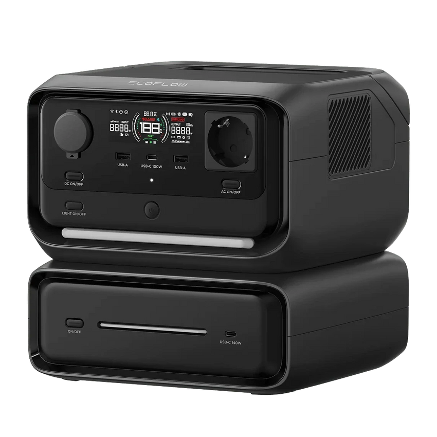 Power Station Ecoflow con batteria aggiuntiva di 300wh