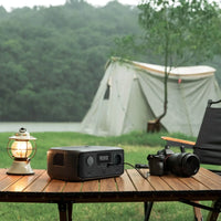 Power Bank con Presa Elettrica caricando una macchina fotografica