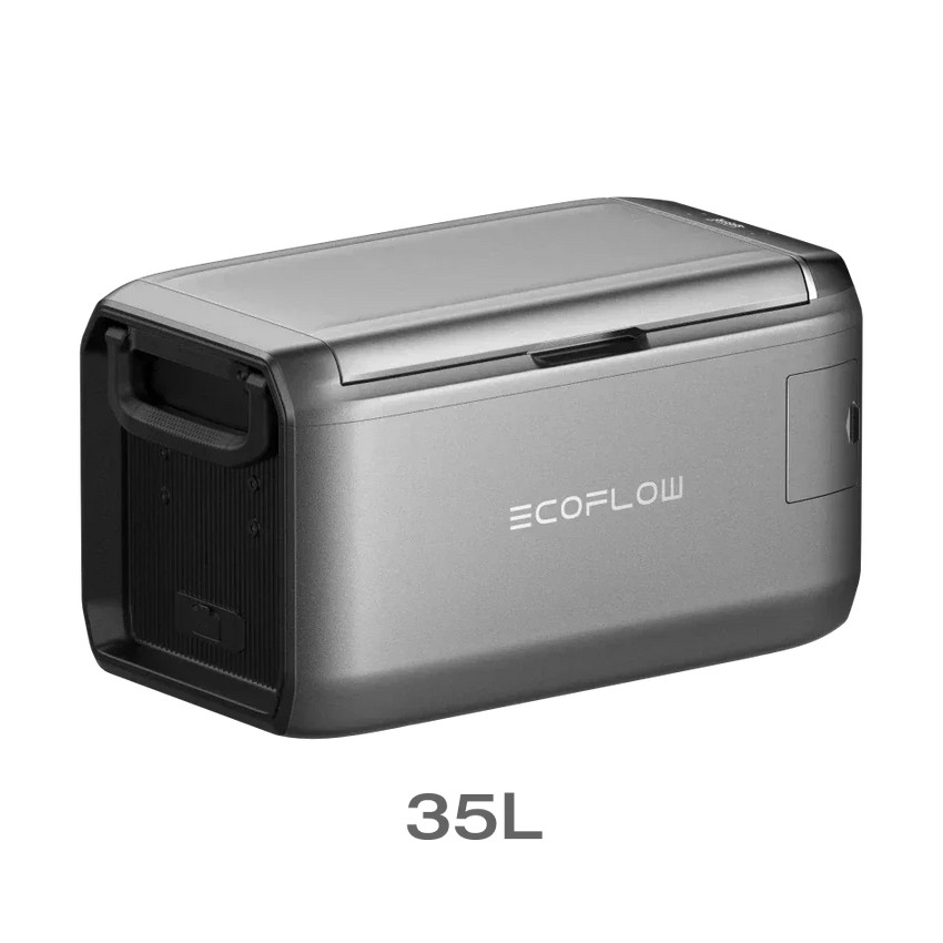 Vista laterale del Frigorifero Portatile a Batteria Ecoflow