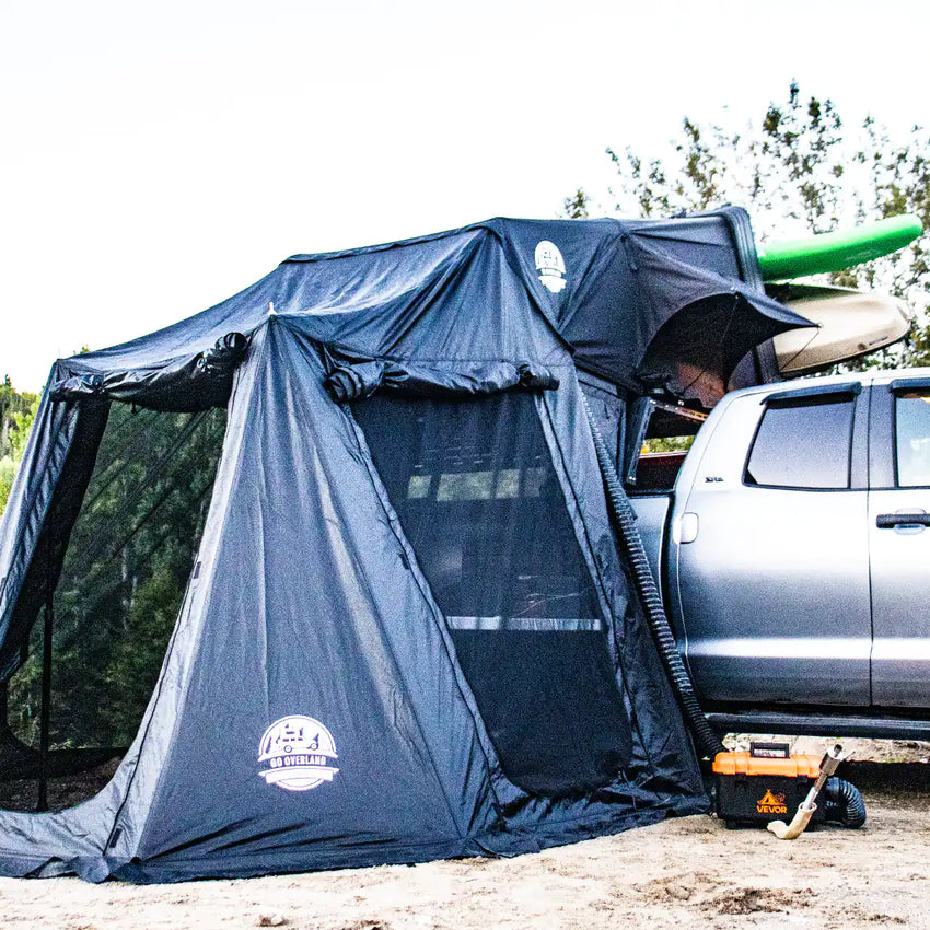 Tenda da Tetto con stanza annessa per campeggio 4 stagioni con il riscaldatore a gasolio
