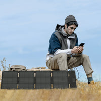 In campeggio o trekking, uso facile del pannello solare per zaino da 45W