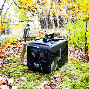 Riscaldamento Portatile da Campeggio con colori da caccia per bosco e discrezione