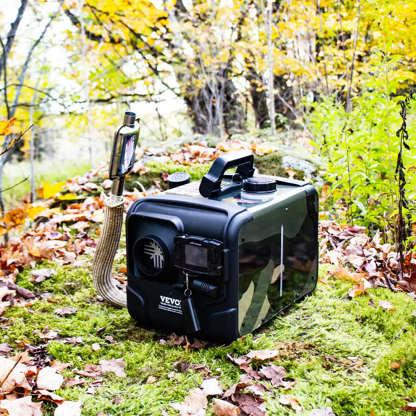 Riscaldamento Portatile da Campeggio con colori da caccia per bosco e discrezione