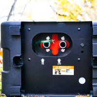 Visto da sotto con uscita di scarico ed entrata d'aria