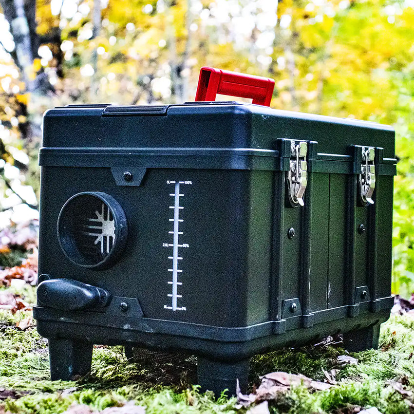 Vista del Riscaldatore a Gasolio per Tenda da Tetto nel bosco