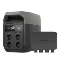 Vista della batteria portatile con presa 220v e caricatore DC DC