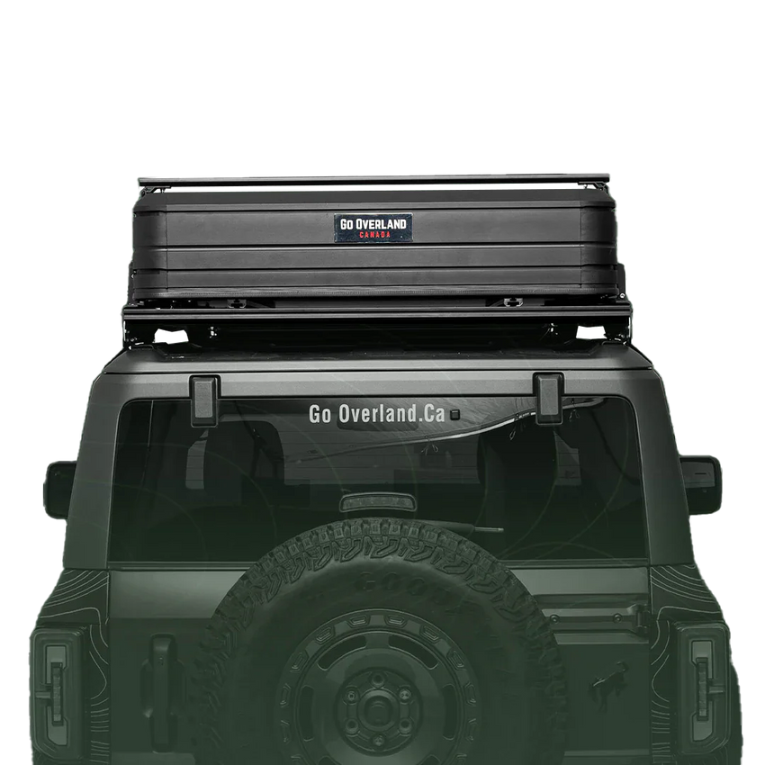 Tenda da tetto vista da dietro chiusa