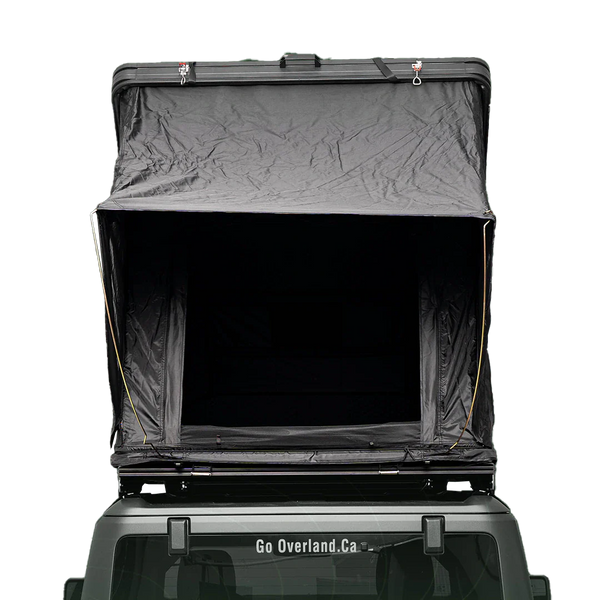 Tenda da Tetto Rigida Leggera vista aperta da dietro