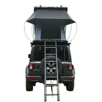 Vista da dietro della tenda da tetto rigida con 2 posti